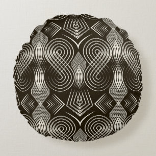 Antiek Art Deco Naadloos Ornament Rond Kussen