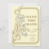 Antiek Art Nouveau bruiloft Save The Date (Voorkant)