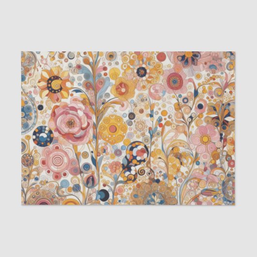 Antiek Art Nouveau stijl Fine Art Floral Painting Tissuepapier (Voorkant)