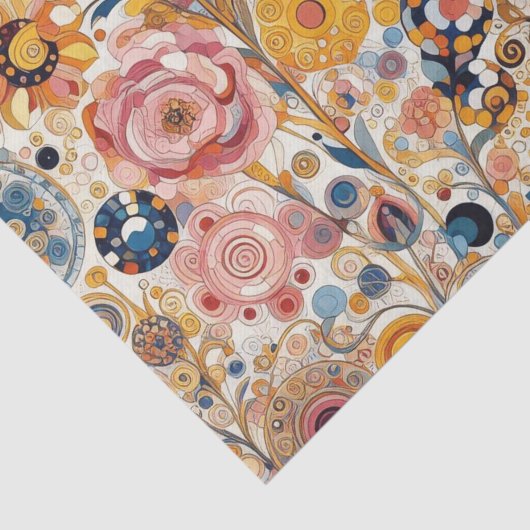 Antiek Art Nouveau stijl Fine Art Floral Painting Tissuepapier (Detail)