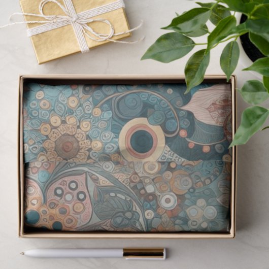 Antiek Art Nouveau stijl Fine Art Floral Painting Tissuepapier (Geschenk)