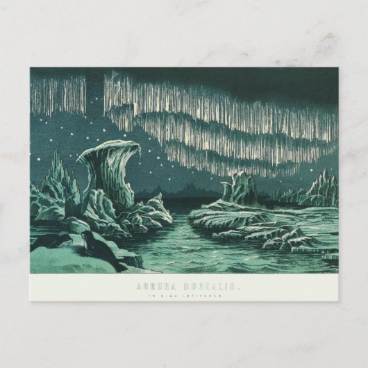 Antiek Aurora Borealis Briefkaart (Voorkant)