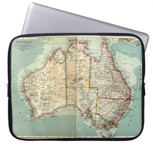Antiek Australisch continent - gedetailleerde kaa Laptop Sleeve