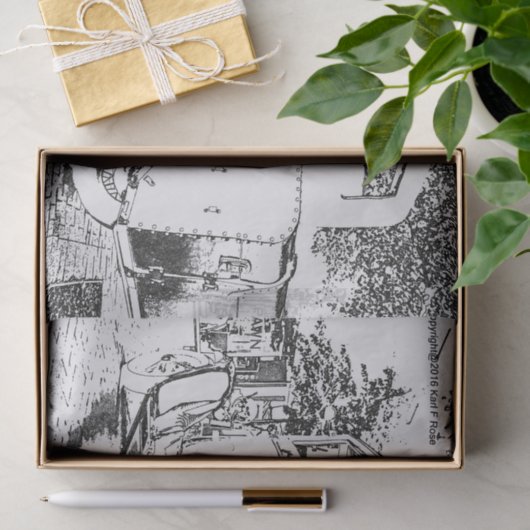 Antiek auto als schetsenpapier tissuepapier (Geschenk)