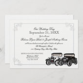 Antiek auto bruiloft kaart (Voorkant / Achterkant)