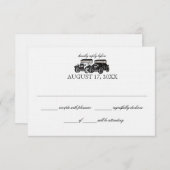 Antiek auto bruiloft reactie Kaart (Voorkant / Achterkant)