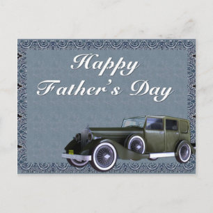 Antiek auto D1 - Happy Vaderdag Briefkaart