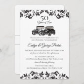 Antiek auto en Damask 50e Jubileum Kaart (Voorkant / Achterkant)