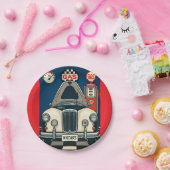 Antiek auto illustratie papieren bordje (Feest)