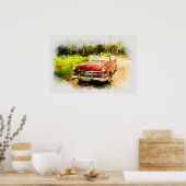 Antiek auto poster (Keuken)