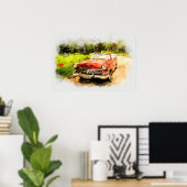 Antiek auto poster (Thuiskantoor)