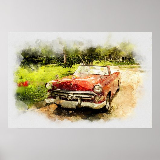 Antiek auto poster (Voorkant)