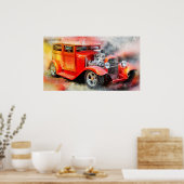 Antiek auto poster (Keuken)