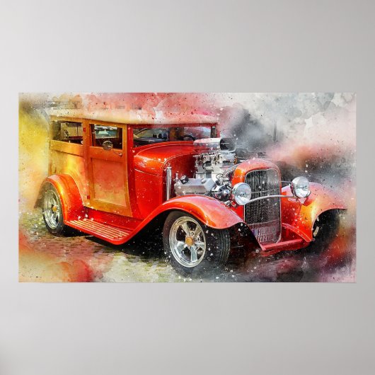 Antiek auto poster (Voorkant)