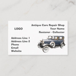 Antiek auto's Reparatie Winkelverzamelaar Visitekaartje