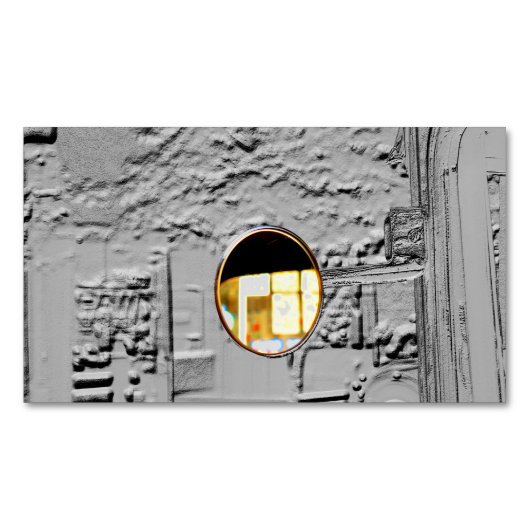 Antiek autospiegel met inscriptie magneet visiteka (Voorkant)