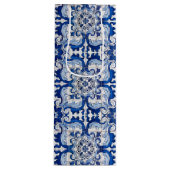 Antiek Azulejo Tegel Floral Pattern Wijn Cadeautas (Voorkant)