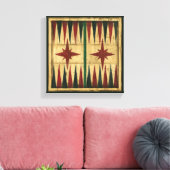 Antiek Backgammon Game Board van Ethan Harper Canvas Afdruk (Insitu (Woonkamer))