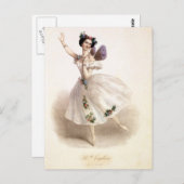 Antiek Ballet Ballerina Briefkaart (Voorkant / Achterkant)
