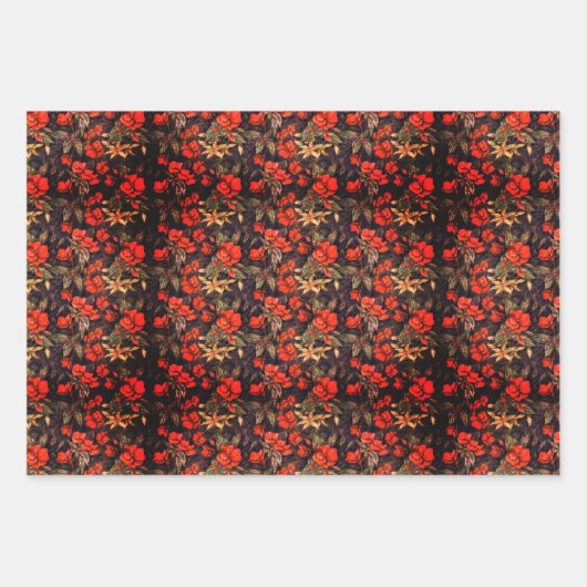 Antiek balsem Flowers Pattern Art Inpakpapier Vel (Voorkant 2)