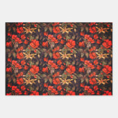 Antiek balsem Flowers Pattern Art Inpakpapier Vel (Voorkant)