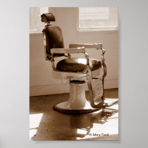 Antiek barber voorzitter poster