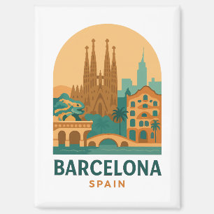 Antiek Barcelona Spanje Reizen Sagrada Familia Magneet