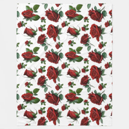 Antiek Bed van Rozen Fleece Deken