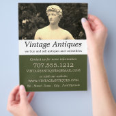 Antiek beeld, antiekwinkel, winkel flyer (Hand)
