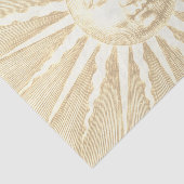 Antiek  Beige Gold Sun Face Tissuepapier (Detail)