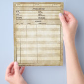 Antiek Bekijk individueel gegevensblad Flyer (Hand)