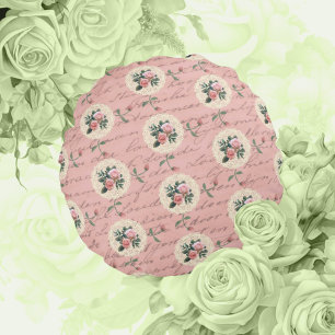 Antiek belettering Rozen Rond Kussen