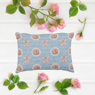Antiek belettering  Rozen Toile Bows Accent Kussen