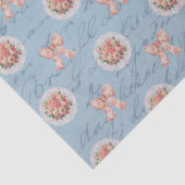 Antiek belettering Rozen Toile Bows Tissuepapier (Detail)