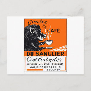 Antiek Belgisch koffieboer Adverteren Briefkaart