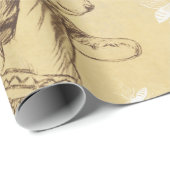 Antiek beren en honing cadeaupapier (Rol Hoek)