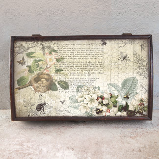 Antiek Bijen botanische ephemera-ontkoppeling Tissuepapier