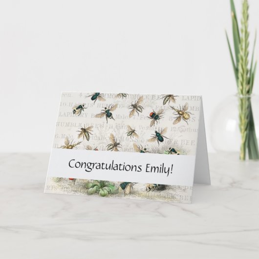 Antiek bijenhoningwerker Queen Bees Kaart (Voorkant)