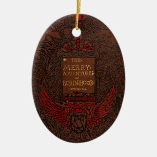 Antiek Binding Robin Hood Book Hoesje Keramisch Ornament