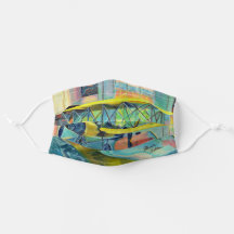 Antiek Biplane Custom Art Face Mask