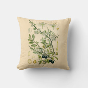 Antiek Blackthorn Botanische Print Bloembes Kussen