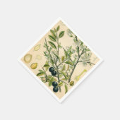 Antiek Blackthorn Botanische Print Bloembes Servetten (Hoek)