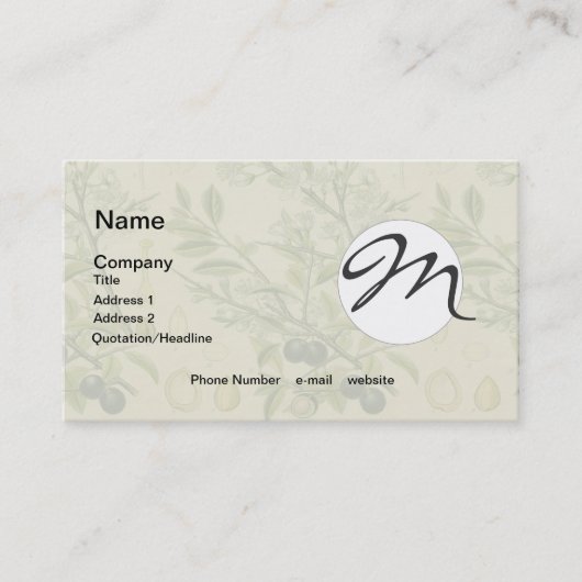 Antiek Blackthorn Botanische Print Bloembes Visitekaartje (Voorkant)