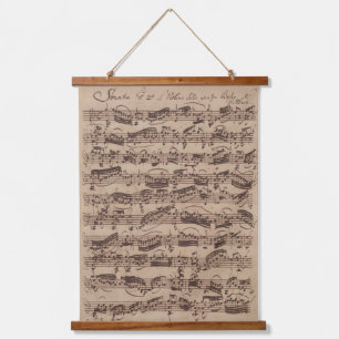 Antiek blad Music Bach Manuscript Hangend Wandkleed