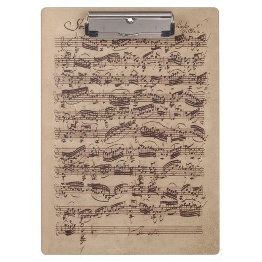 Antiek blad Music Bach Manuscript Klembord (Voorkant)