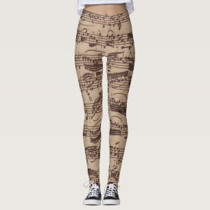 Antiek blad Music Bach Manuscript Leggings