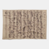 Antiek blad Music Bach Manuscript Theedoek (Horizontaal)
