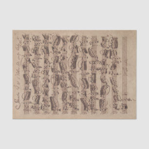 Antiek blad Music Bach Manuscript Tissuepapier