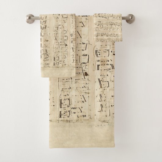 Antiek blad Music Chopin Manuscript Bad Handdoek (Insitu)