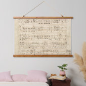Antiek blad Music Chopin Manuscript Hangend Wandkleed (Slaapkamer)